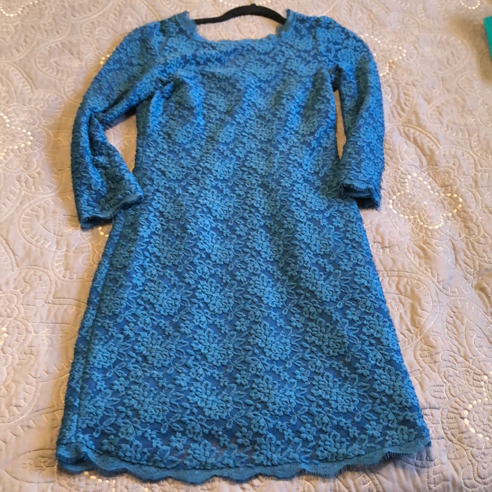 Blue lace party dress
